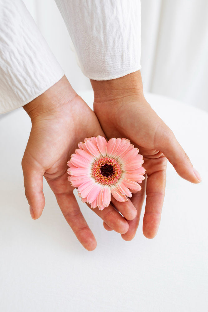 fleur dans des mains